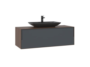 Szafka pod umywalkę „Craft 120” – 120 x 50 x 40 cm – orzech / antracyt
