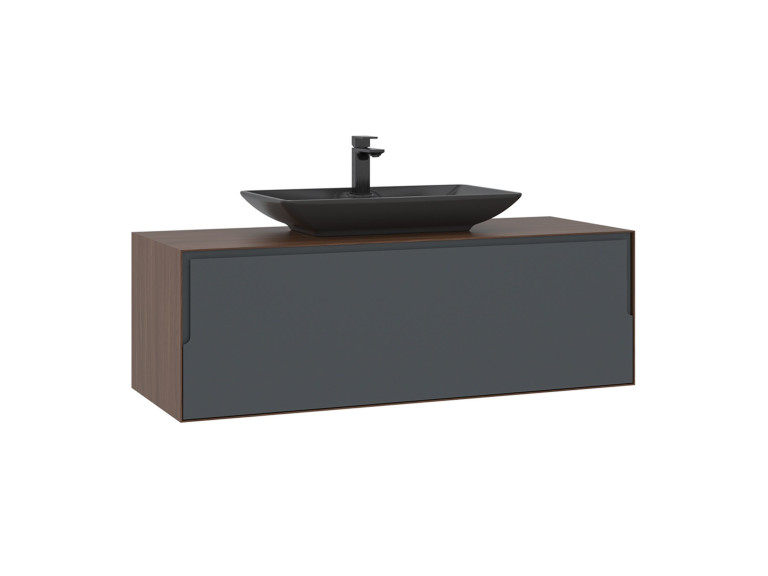 Szafka pod umywalkę „Craft 120” – 120 x 50 x 40 cm – orzech / antracyt