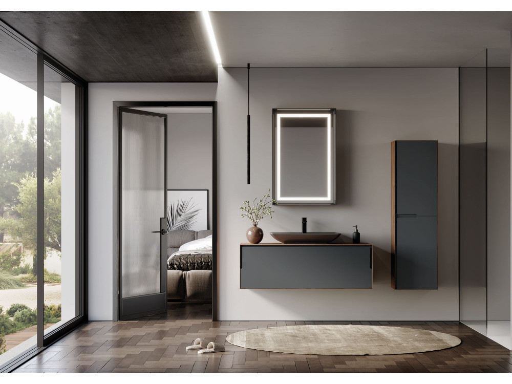 Szafka pod umywalkę „Craft 120” – 120 x 50 x 40 cm – orzech / antracyt