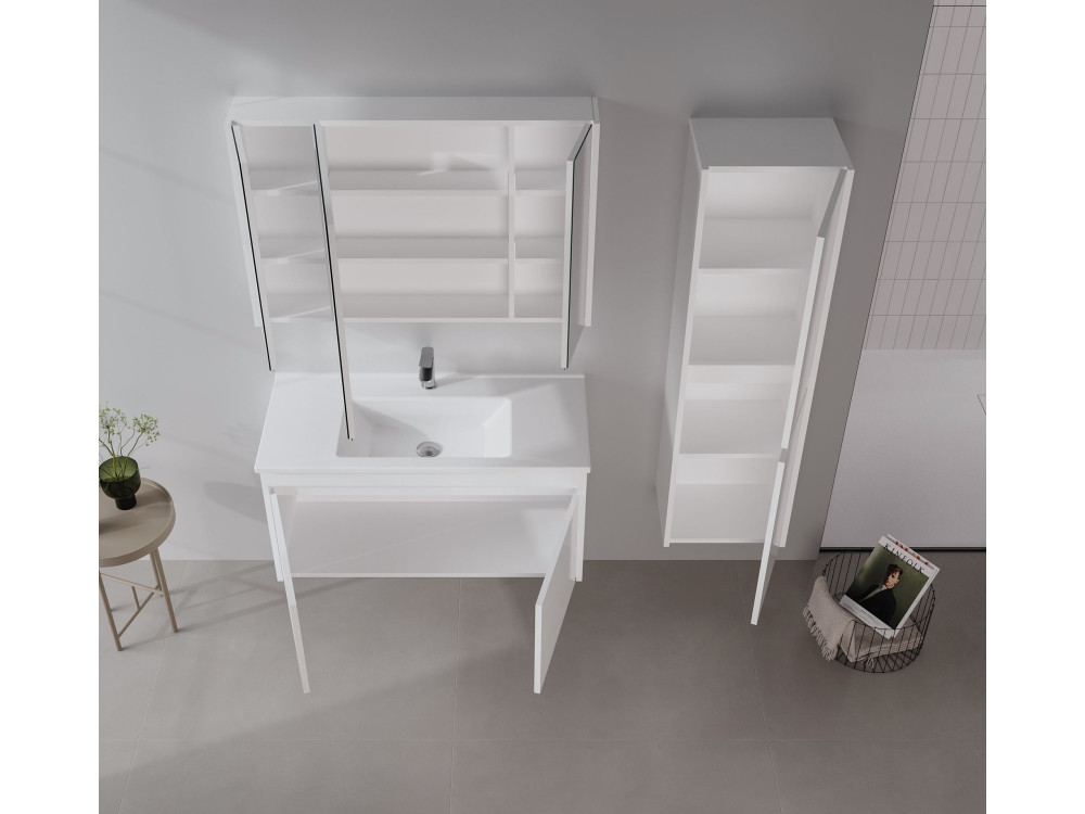 Szafka pod umywalkę „Arno 100” – 100 x 45 x 52 cm – biała