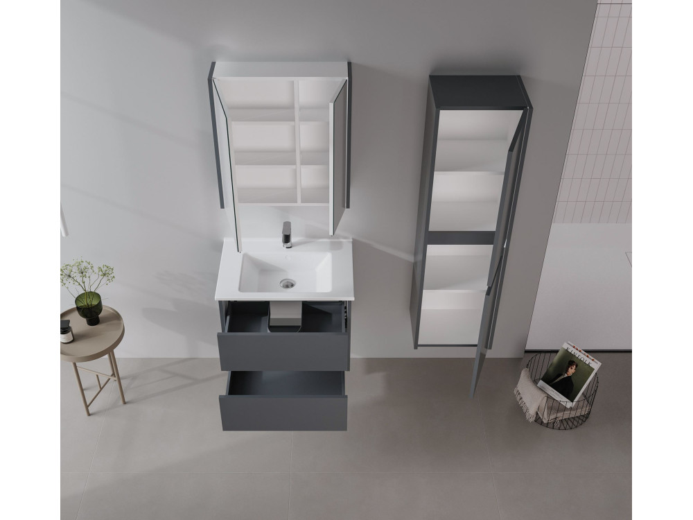 Szafka pod umywalkę „Arno 65” – 65 x 45 x 52 cm – antracyt