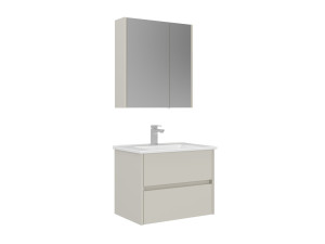 Zestaw szafki pod umywalkę z lustrem (2 elementy) „Arno 65” – 65 x 45 x 52 cm – Cashmere
