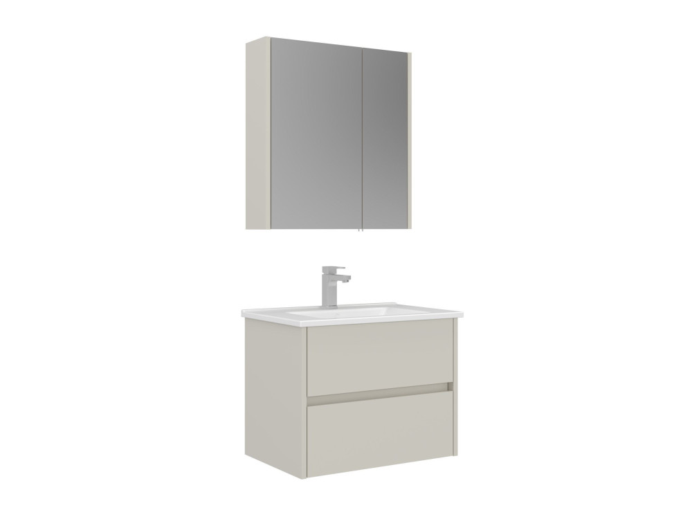 Zestaw szafki pod umywalkę z lustrem (2 elementy) „Arno 65” – 65 x 45 x 52 cm – Cashmere