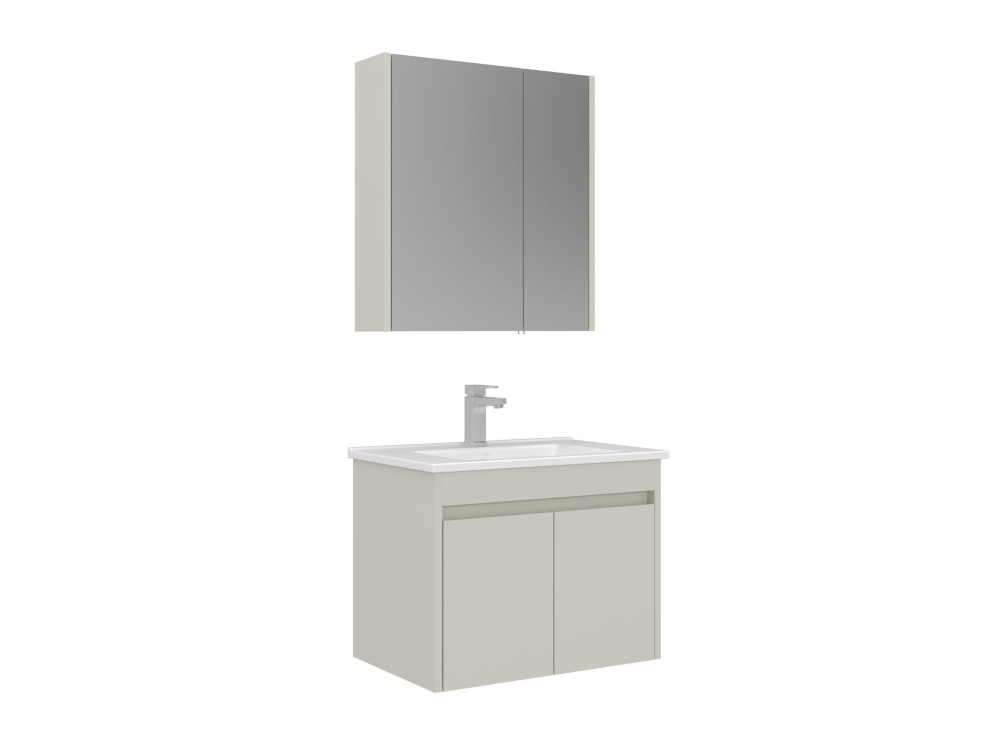 Zestaw szafki pod umywalkę z lustrem (2 elementy) „Arno 65” – 65 x 45 x 52 cm – Cashmere