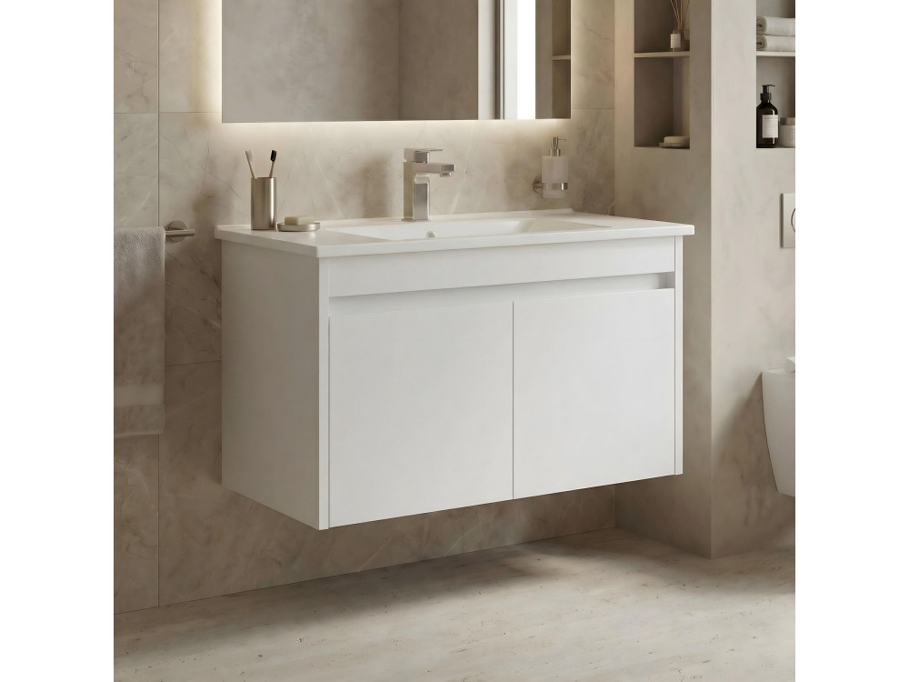 Szafka pod umywalkę „Arno 85” – 85 x 45 x 52 cm – biała