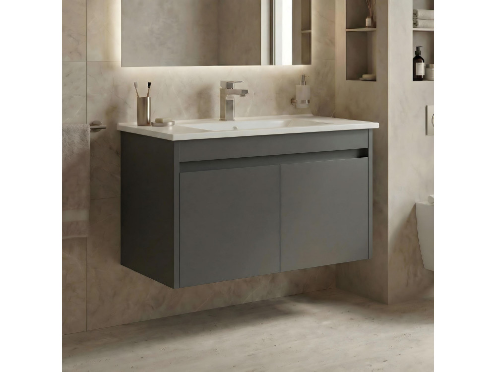 Szafka pod umywalkę „Arno 85” – 85 x 45 x 52 cm – szara