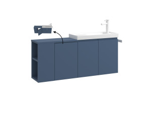 Szafka pod umywalkę „Ferla 110” – 110 x 22 x 45 cm – kolor Petrol Blue