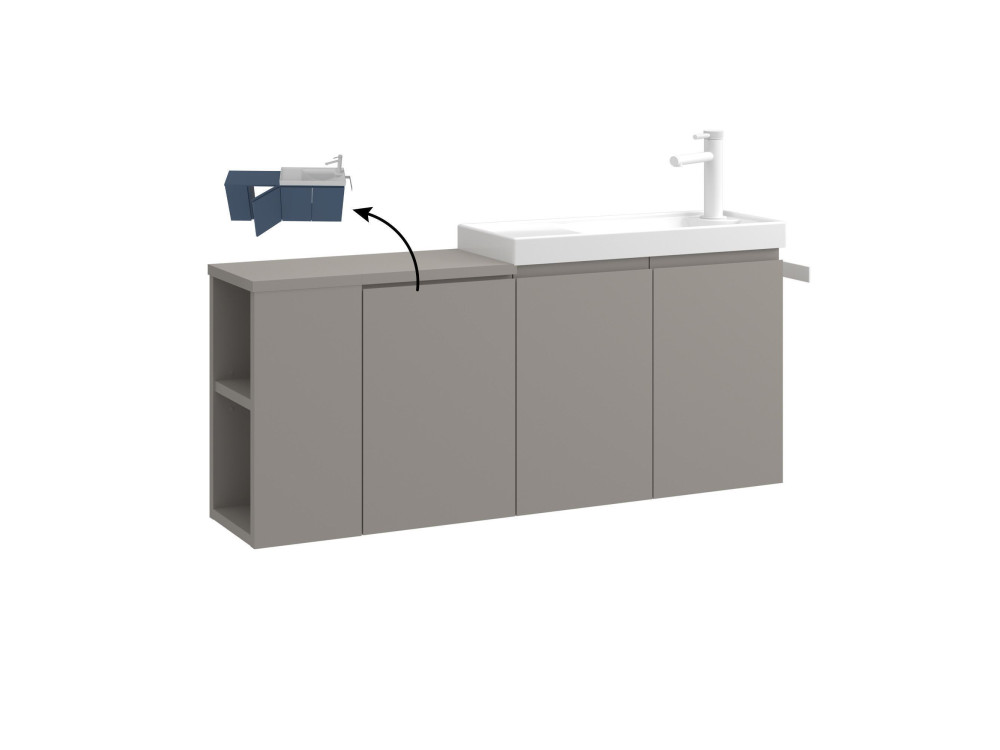 Szafka pod umywalkę „Ferla 110” – 110 x 22 x 45 cm – kolor Matte Mink