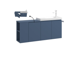 Szafka pod umywalkę „Ferla 110” – 110 x 22 x 45 cm – kolor Petrol Blue