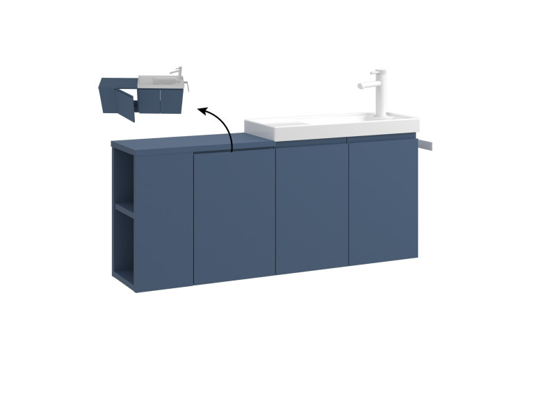 Szafka pod umywalkę „Ferla 110” – 110 x 22 x 45 cm – kolor Petrol Blue
