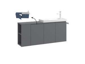 Szafka pod umywalkę „Ferla 110” – 110 x 22 x 45 cm – matowa szarość