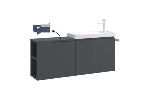 Szafka pod umywalkę „Ferla 110” – 110 x 22 x 45 cm – matowy antracyt