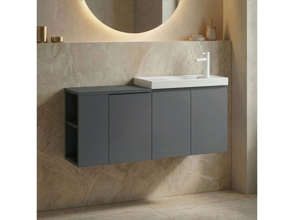 Szafka pod umywalkę „Ferla 110” – 110 x 22 x 45 cm – matowy antracyt