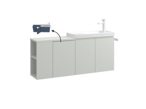 Szafka pod umywalkę „Ferla 110” – 110 x 22 x 45 cm – kolor Matte Cashmere