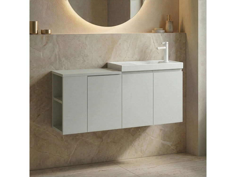 Szafka pod umywalkę „Ferla 110” – 110 x 22 x 45 cm – kolor Matte Cashmere