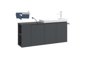 Szafka pod umywalkę „Ferla 110” – 110 x 22 x 45 cm – matowy antracyt