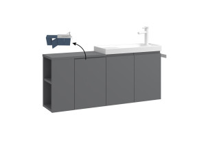 Szafka pod umywalkę „Ferla 110” – 110 x 22 x 45 cm – matowa szarość