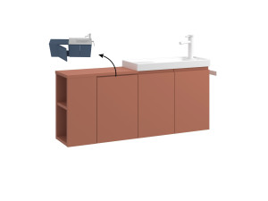 Szafka pod umywalkę „Ferla 110” – 110 x 22 x 45 cm – kolor Matte Cinnamon
