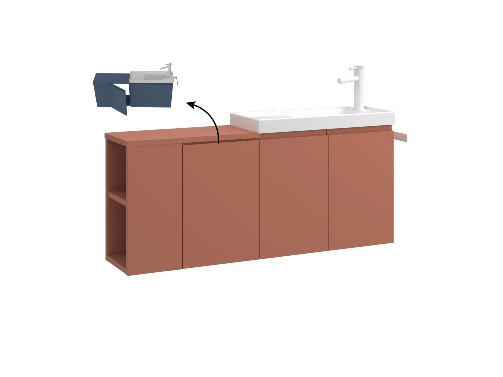 Szafka pod umywalkę „Ferla 110” – 110 x 22 x 45 cm – kolor Matte Cinnamon