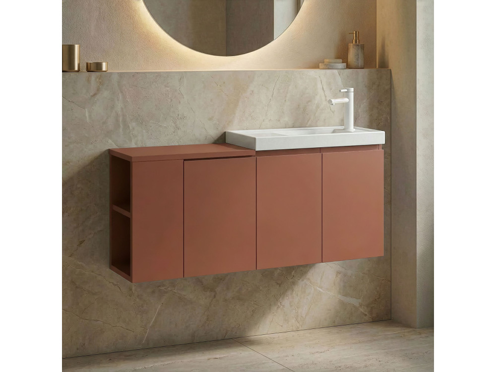 Szafka pod umywalkę „Ferla 110” – 110 x 22 x 45 cm – kolor Matte Cinnamon