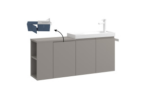 Szafka pod umywalkę „Ferla 110” – 110 x 22 x 45 cm – kolor Matte Mink