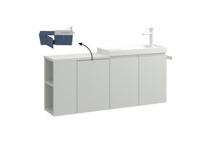Szafka pod umywalkę „Ferla 110” – 110 x 22 x 45 cm – kolor Matte Cashmere