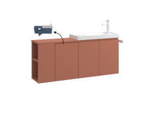 Szafka pod umywalkę „Ferla 110” – 110 x 22 x 45 cm – kolor Matte Cinnamon
