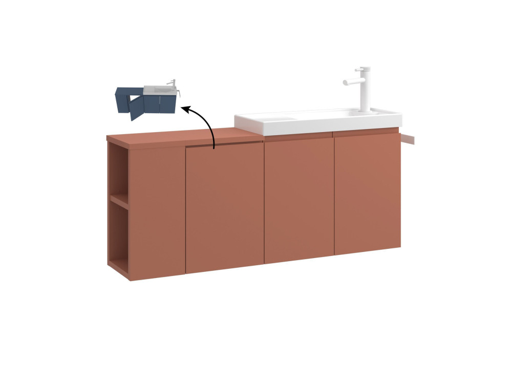 Szafka pod umywalkę „Ferla 110” – 110 x 22 x 45 cm – kolor Matte Cinnamon