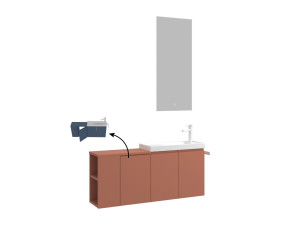 Zestaw szafki pod umywalkę z lustrem (2 elementy) „Ferla 110” – 110 x 22 x 45 cm – kolor Matte Cinnamon