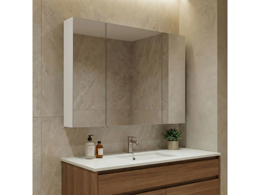 Szafka łazienkowa z lustrem „Nuvola 100 v2” – 97 x 16 x 66 cm – biała
