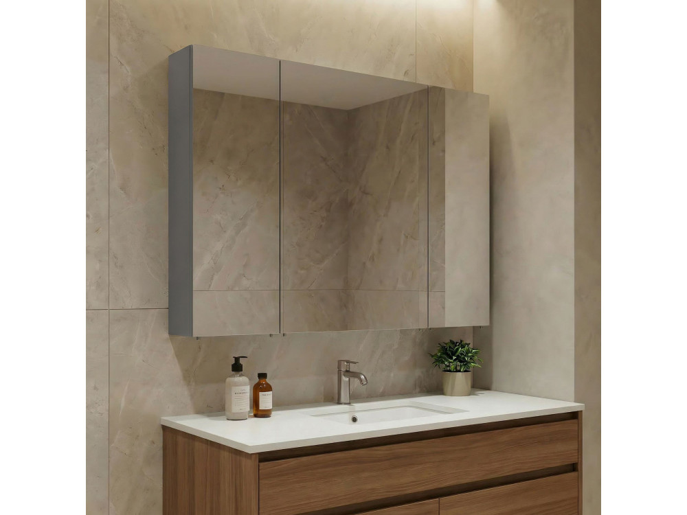 Szafka łazienkowa z lustrem „Nuvola 100 v2” – 97 x 16 x 66 cm – szara