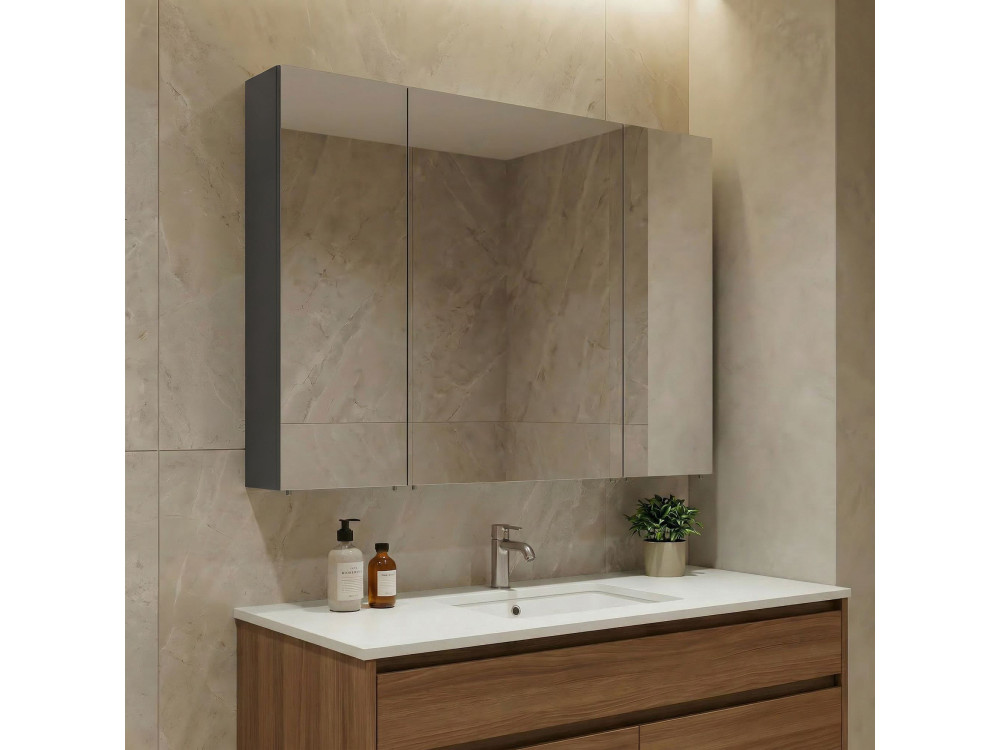 Szafka łazienkowa z lustrem „Nuvola 100 v2” – 97 x 16 x 66 cm – antracyt