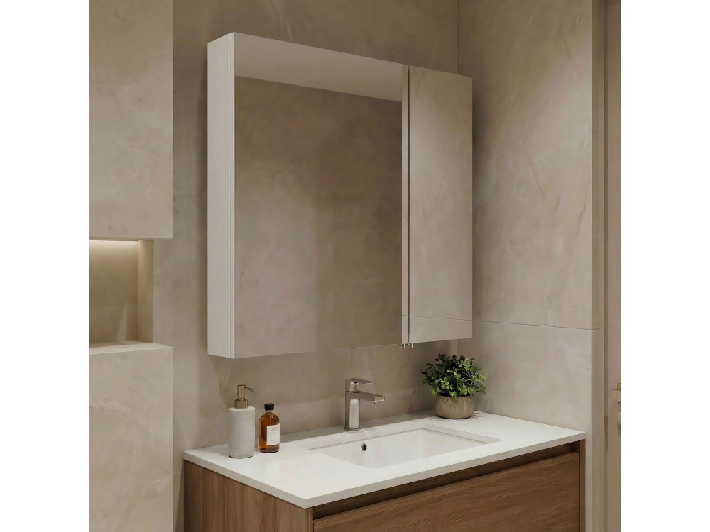 Szafka łazienkowa z lustrem „Nuvola 60 v2” – 66 x 16 x 60 cm – Cashmere