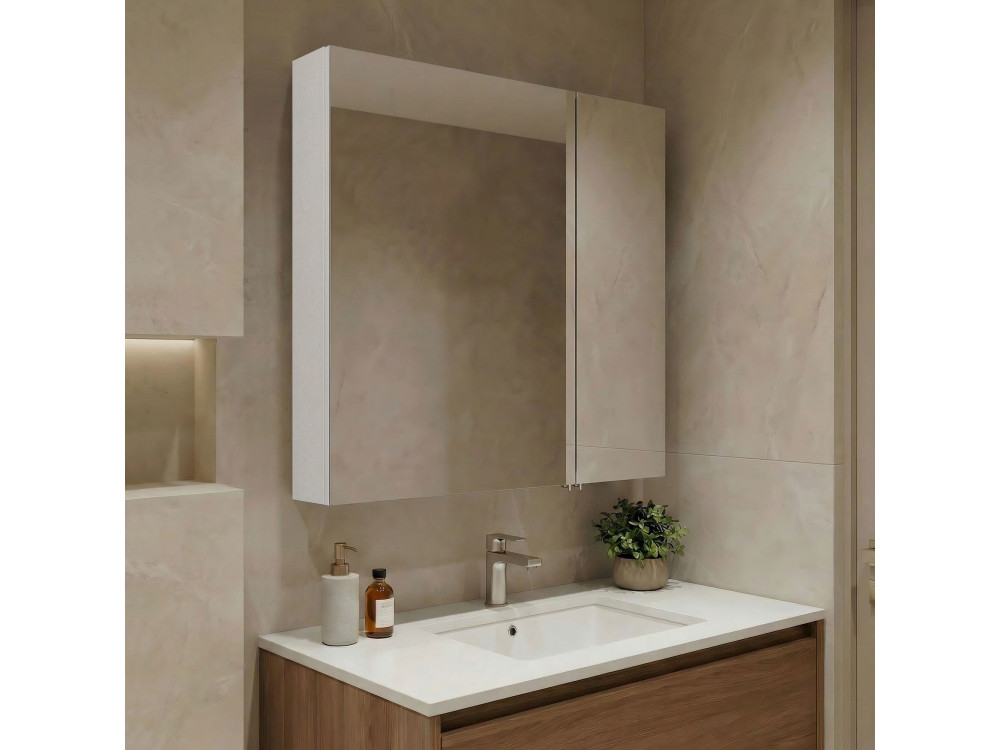 Szafka łazienkowa z lustrem „Nuvola 60 v2” – 66 x 16 x 60 cm – biała