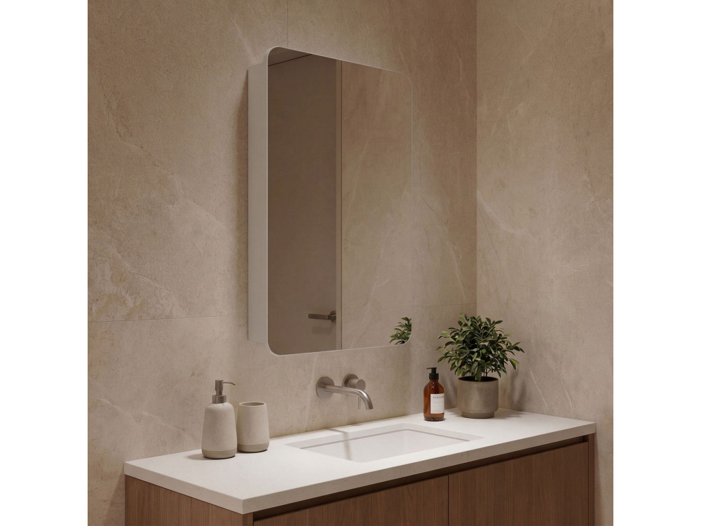 Szafka łazienkowa z lustrem „Orbit 50” – 50 x 16 x 71 cm – biała