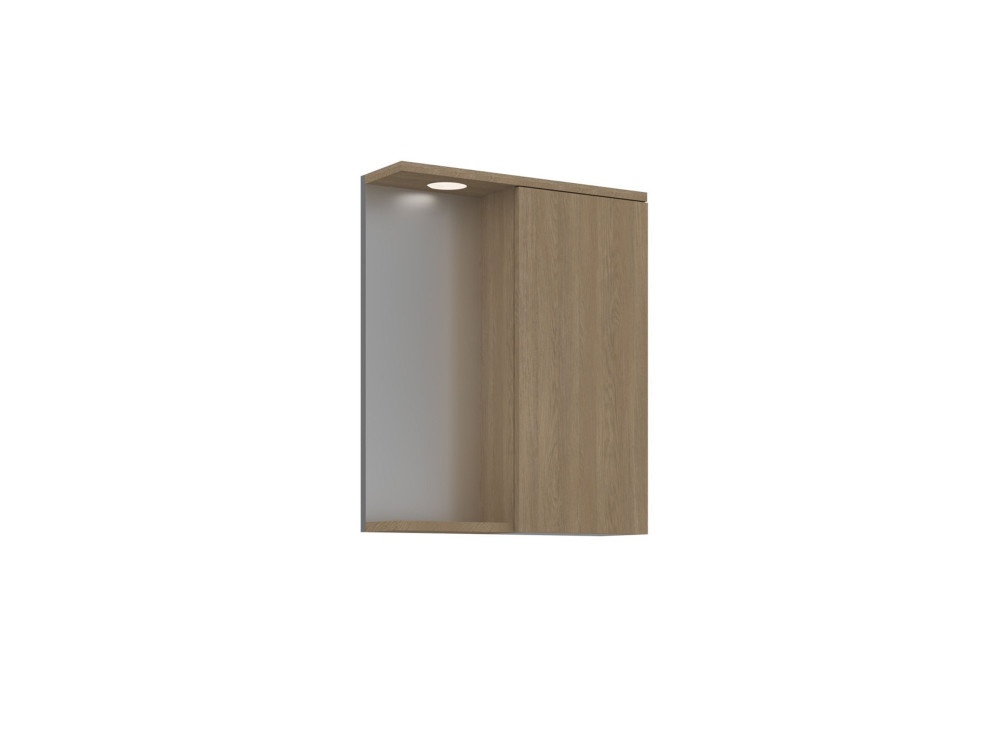 Szafka łazienkowa z lustrem „Purus 55” – 56 x 18 x 68 cm – dąb Sonomo