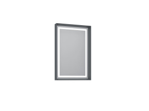 Dekoracyjne lustro drewniane „Craft 60 x 90 v2” – 60 x 10 x 90 cm – matowy antracyt