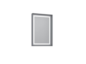 Dekoracyjne lustro drewniane „Craft 60 x 90 v2” – 60 x 10 x 90 cm – matowa szarość