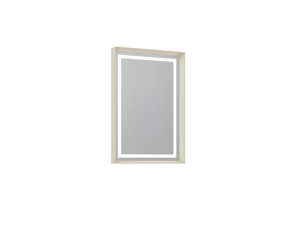 Dekoracyjne lustro drewniane „Craft 60 x 90 v2” – 60 x 10 x 90 cm – kolor matowy mink