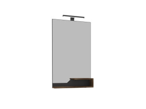Dekoracyjne lustro drewniane „Galia 60” – 60 x 14 x 100 cm – ciemny orzech