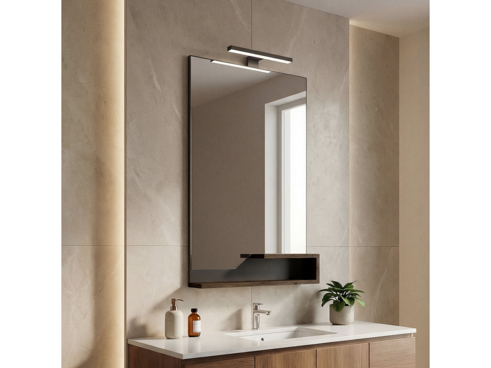 Dekoracyjne lustro drewniane „Galia 60” – 60 x 14 x 100 cm – ciemny orzech