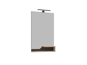 Dekoracyjne lustro drewniane „Galia 60” – 60 x 14 x 100 cm – dąb