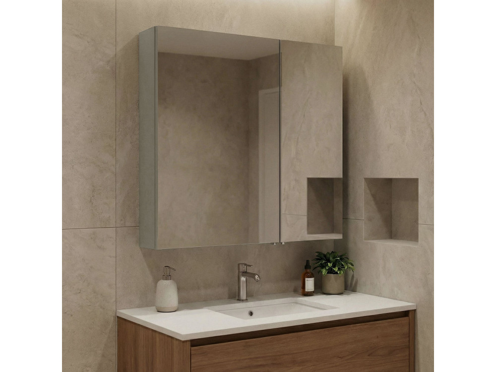 Szafka łazienkowa z lustrem „Bari 60” – 60 x 16 x 66 cm – matowy kolor kaszmiru