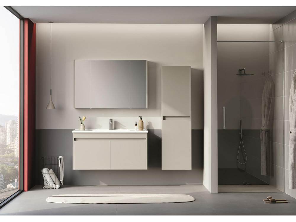 Szafka łazienkowa z lustrem „Arno 100” – 100 x 16 x 66 cm – Cashmere