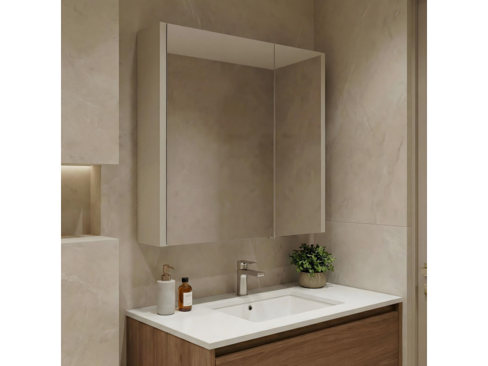 Szafka łazienkowa z lustrem „Arno 60” – 60 x 16 x 66 cm – Cashmere