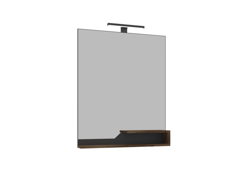 Dekoracyjne lustro drewniane „Galia 80” – 60 x 14 x 100 cm – ciemny orzech