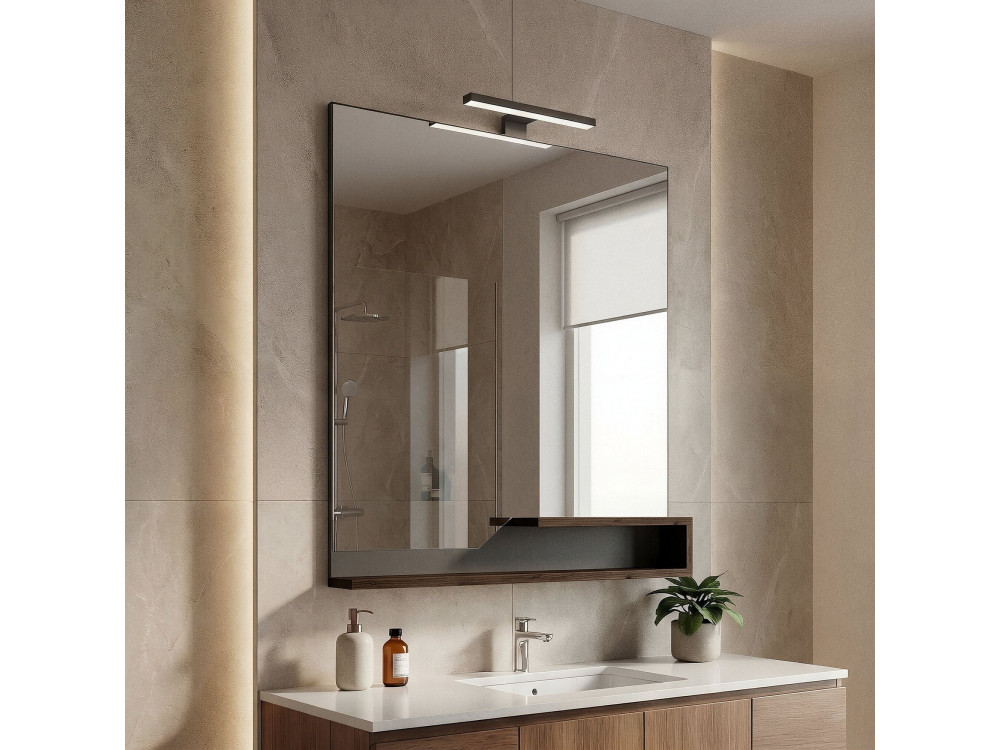 Dekoracyjne lustro drewniane „Galia 80” – 60 x 14 x 100 cm – ciemny orzech