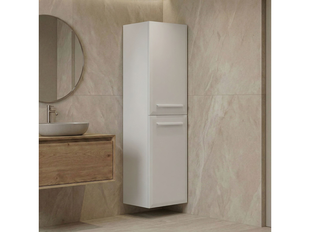 Szafka łazienkowa „Nuvola 40 v3” – 40 x 32 x 138 cm – biała