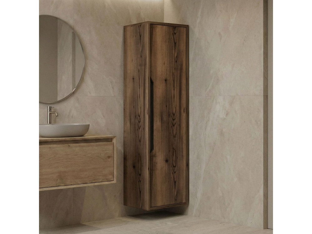 Szafka łazienkowa „Galia 40” – 40 x 30 x 138 cm – ciemny orzech