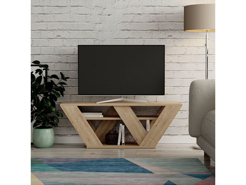 Drewniana podstawa pod telewizor "Pipralla" - 110 x 30 x 40 cm - Dąb